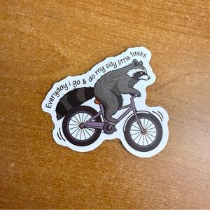 Raccoon Bicycle‎ Sticker